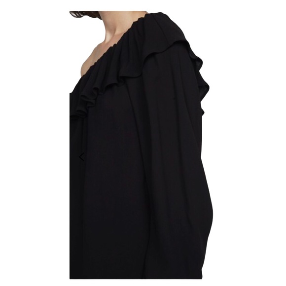 French Connection Black Evening Dew One-Shoulder Top 10 - Picture 3 of 11